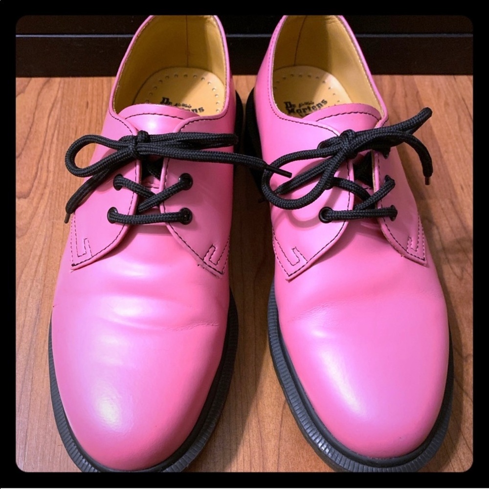 Bright pink, low cut Dr. Martens